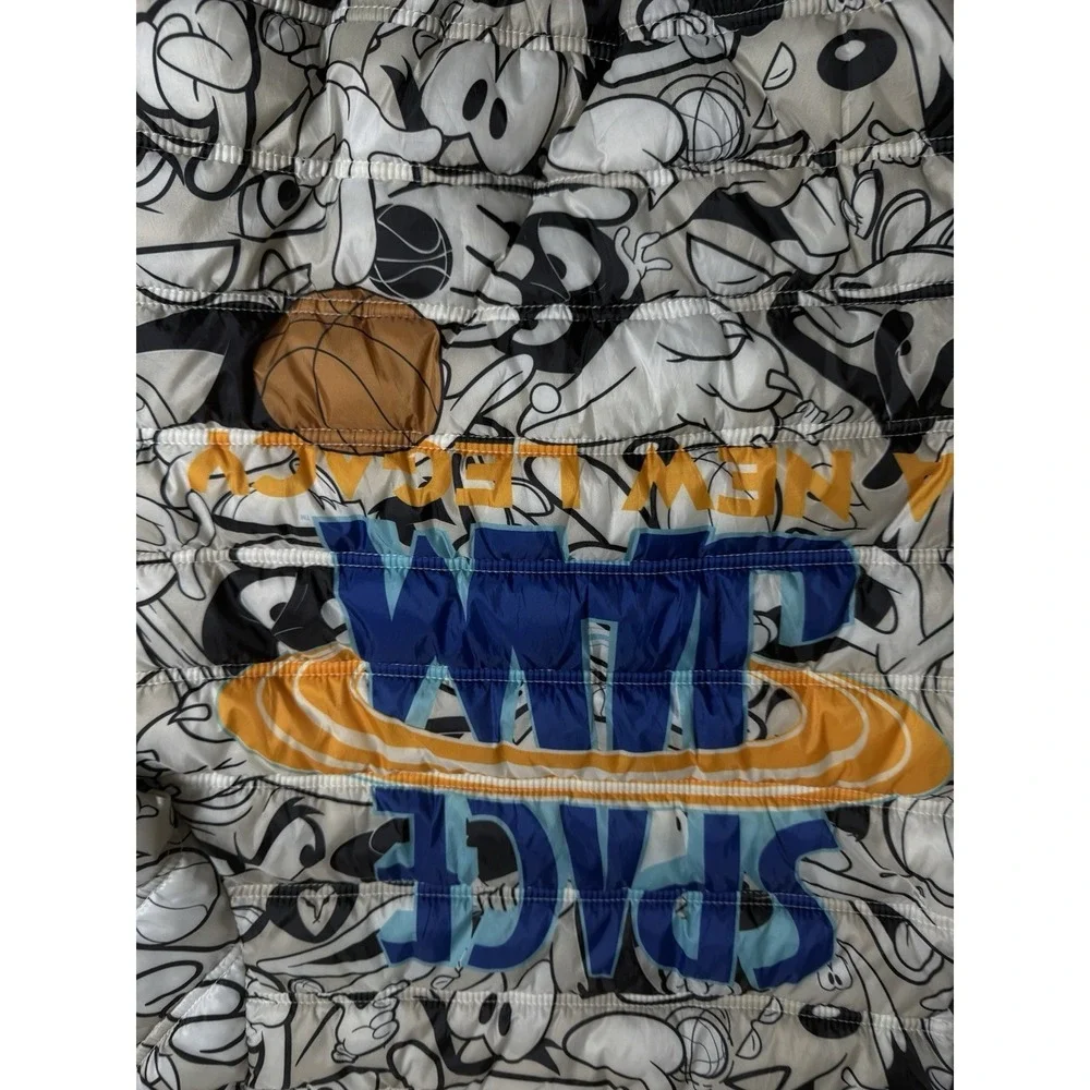 Members Only Space Jam A New Legacy Puffer Jacket Hooded Cartoon Print Coat